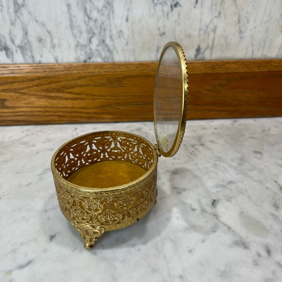 vintage ormolu jewelry casket trinket box